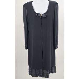 Saks Fifth Avenue Cattiva women's long sleeve overlay black dress Size 6 Formal